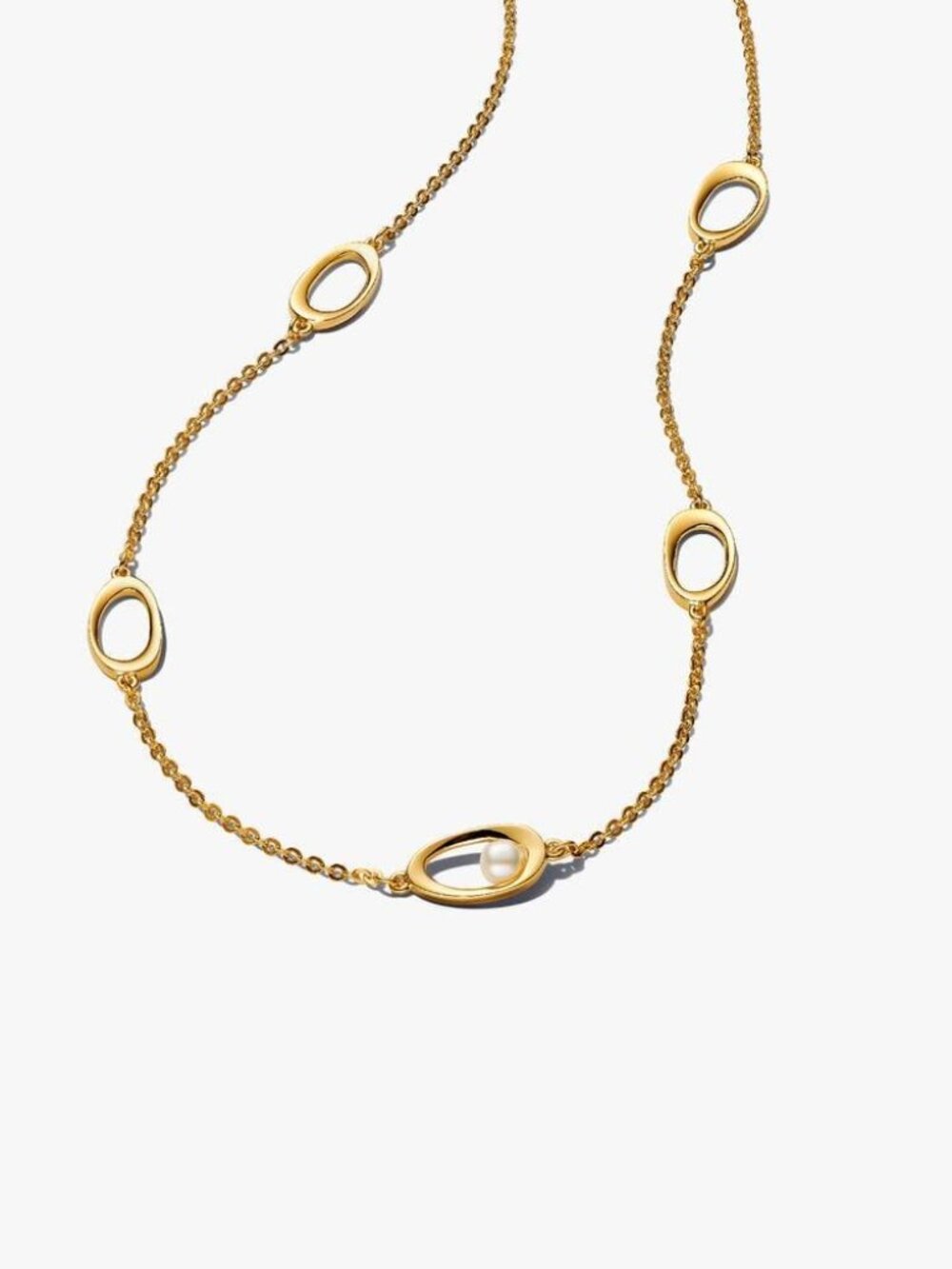 Pandora Organically Shaped Oval & Treated Freshwater Cultured Pearl Necklace
